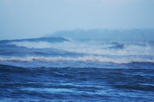 Tres Palmas, rumbling right along, off in the distance.